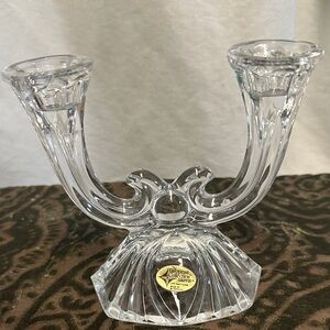 Vintage Dual Crystal Candle Holder from European Collection Made in W. Germany.